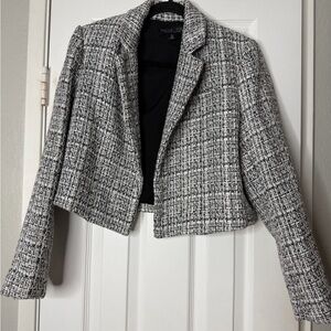 Rachel Zoe Cropped Tweed Blazer Jacket